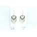 Heart Earrings Silver 925 Sterling Dangle Drop Women Traditional Handmade B645